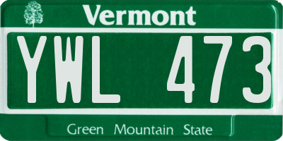 VT license plate YWL473