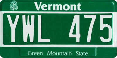 VT license plate YWL475