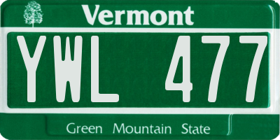 VT license plate YWL477