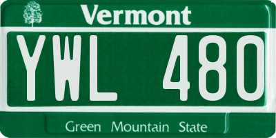 VT license plate YWL480