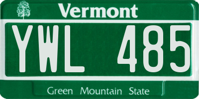VT license plate YWL485