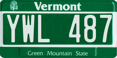 VT license plate YWL487