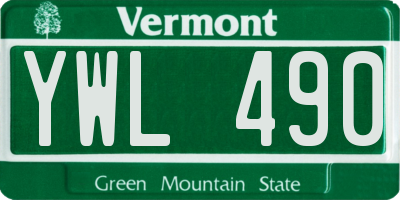 VT license plate YWL490