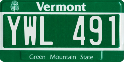 VT license plate YWL491