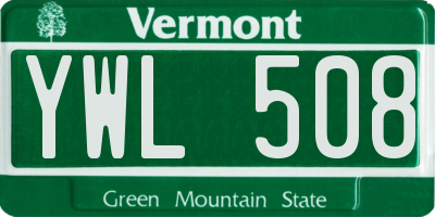 VT license plate YWL508