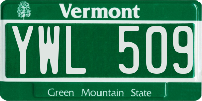 VT license plate YWL509