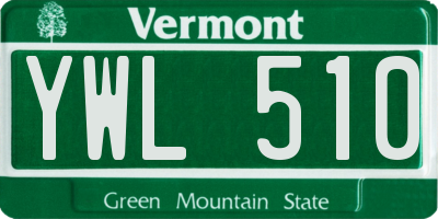 VT license plate YWL510