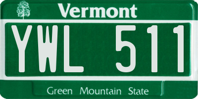 VT license plate YWL511