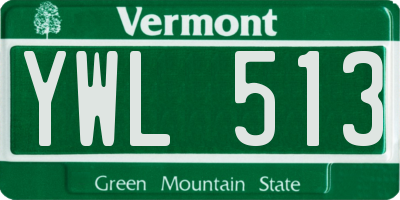 VT license plate YWL513