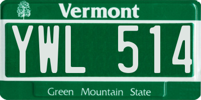 VT license plate YWL514