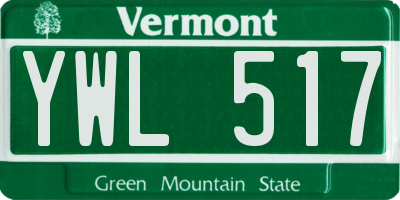 VT license plate YWL517