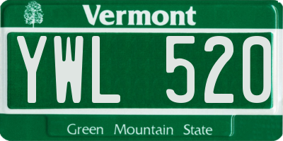 VT license plate YWL520