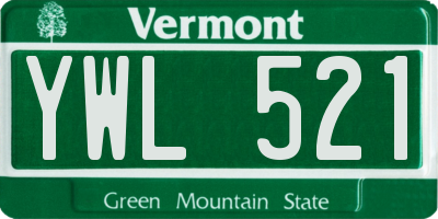 VT license plate YWL521