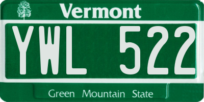 VT license plate YWL522