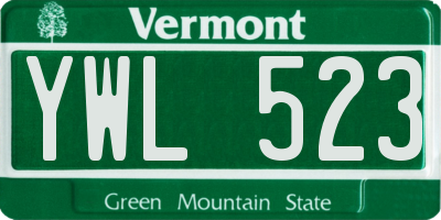VT license plate YWL523
