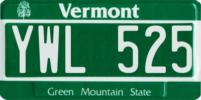 VT license plate YWL525