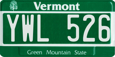 VT license plate YWL526