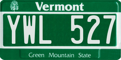 VT license plate YWL527