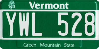 VT license plate YWL528