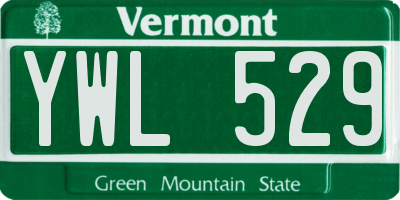VT license plate YWL529