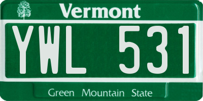 VT license plate YWL531