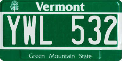 VT license plate YWL532