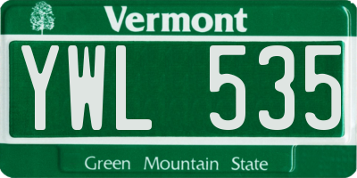 VT license plate YWL535