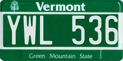 VT license plate YWL536