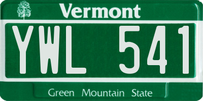 VT license plate YWL541