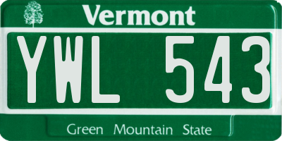VT license plate YWL543