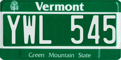 VT license plate YWL545