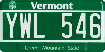 VT license plate YWL546