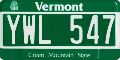 VT license plate YWL547
