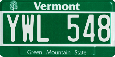 VT license plate YWL548