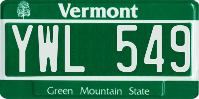 VT license plate YWL549