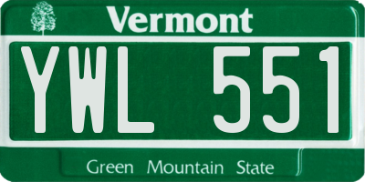 VT license plate YWL551