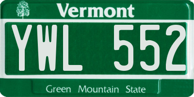 VT license plate YWL552