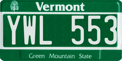 VT license plate YWL553