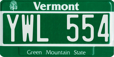 VT license plate YWL554