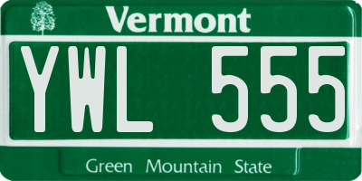 VT license plate YWL555