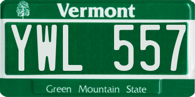 VT license plate YWL557