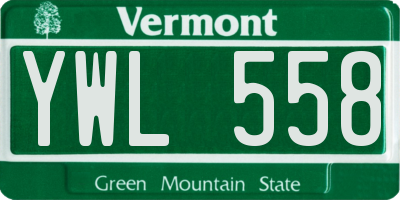 VT license plate YWL558