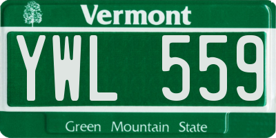 VT license plate YWL559