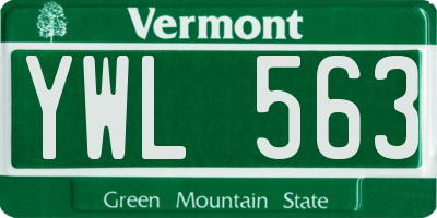 VT license plate YWL563
