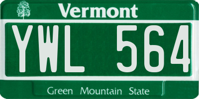 VT license plate YWL564