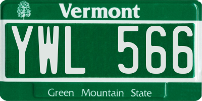 VT license plate YWL566