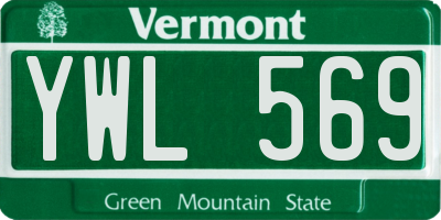 VT license plate YWL569
