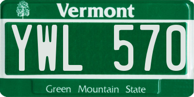 VT license plate YWL570