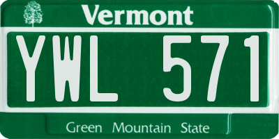 VT license plate YWL571