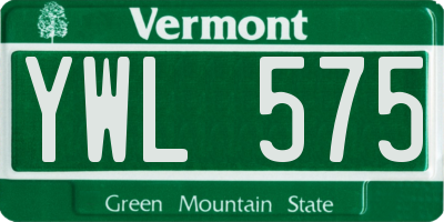 VT license plate YWL575